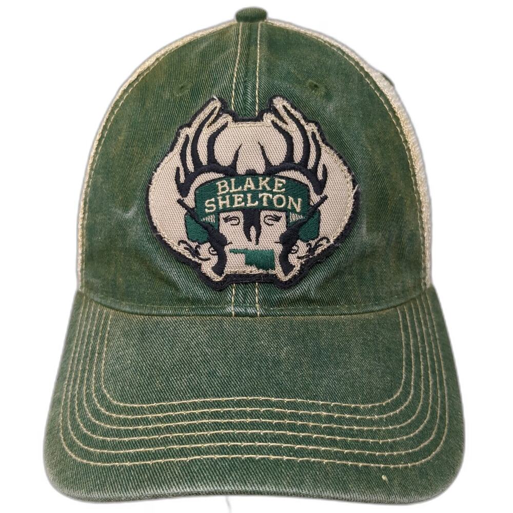 Legacy Trucker Hat Green One Size Blake Shelton Oklahoma Deer Antlers Mesh Back
